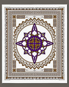 Purple Brown Interlocking Starburst Mandala Rug