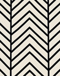 Black Ivory Chevron Geometric Rug
