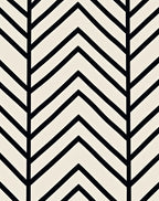 Black Ivory Chevron Geometric Rug