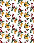Charming Yellow Ducklings Red Berries Garland Rug