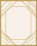 Golden Art Deco Geometric Frame Rug