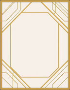 Golden Art Deco Geometric Frame Rug