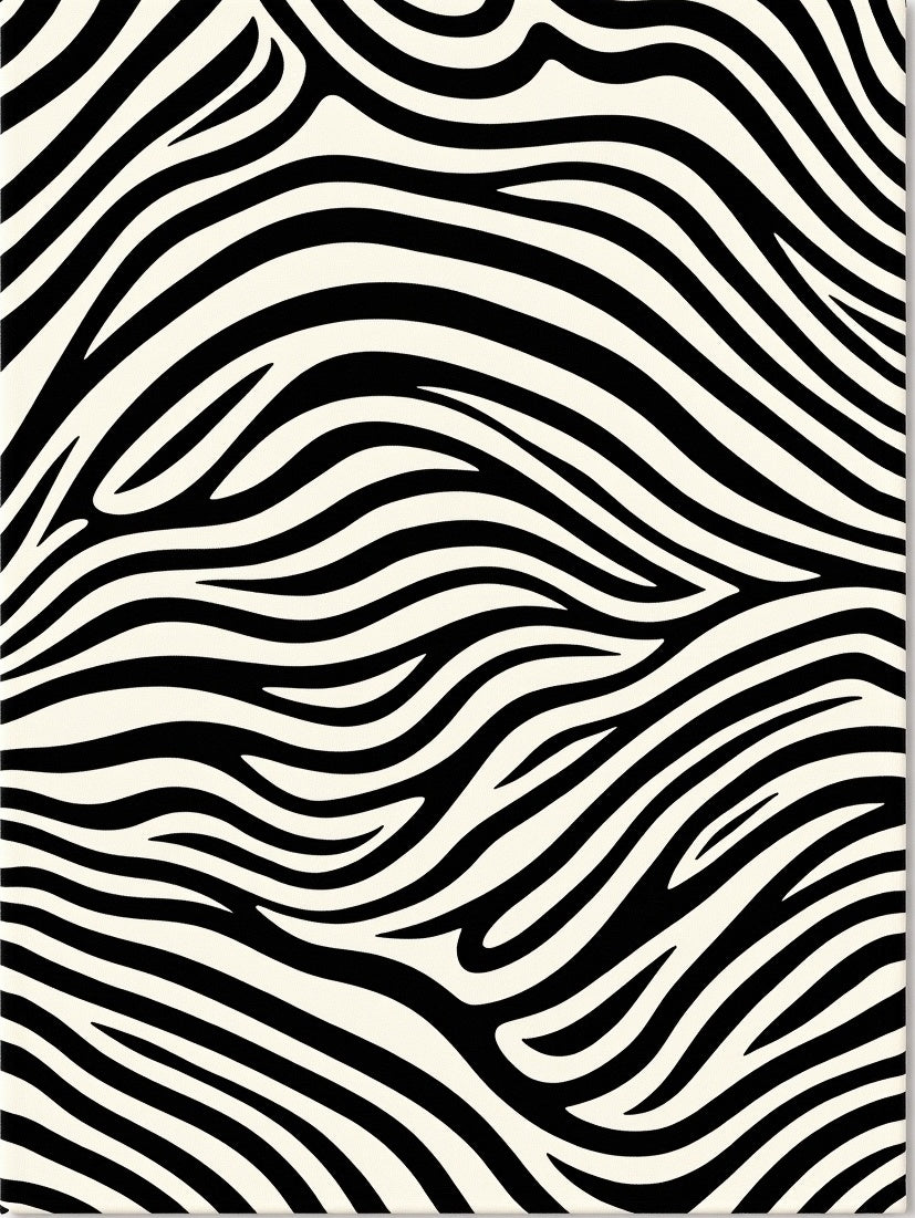 Bold Black White Animal Stripe Rug