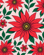 Bold Red Poinsettia Garden Background Rug