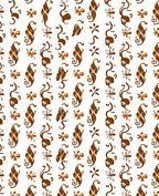Brown Swirls and Floral Accents Rug