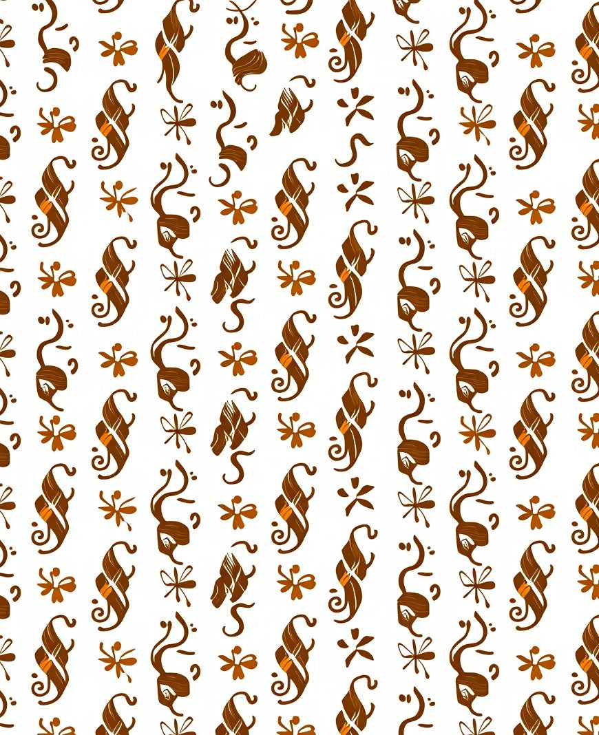 Brown Swirls and Floral Accents Rug