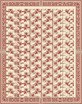 Crimson Floral Motif Geometric Harmony Rug