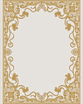 Ornate Golden Vine Border Rug