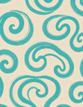 Teal Swirls On Cream Background Rug
