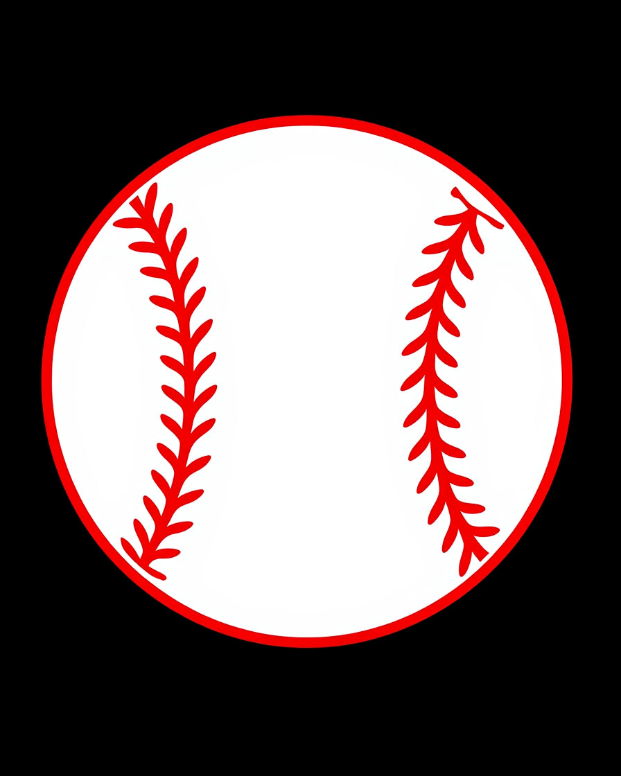 Classic White Red Baseball Stitch Rug