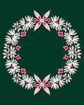 Red White Wreath Floral Garland Rug