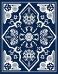 Midnight Blue Snowflake Mandala Art Rug