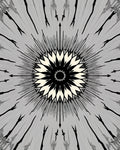 Monochromatic Radial Sunburst Bloom Rug