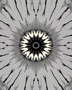 Monochromatic Radial Sunburst Bloom Rug