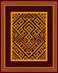 Bold Geometric Maroon Gold Lines Rug