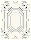 Modern Geometric Gray Linear Octagon Rug