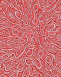 Vibrant Red Swirl Abstract Rug