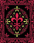 Crimson Yellow Fleur-de-lis Mandala Rug