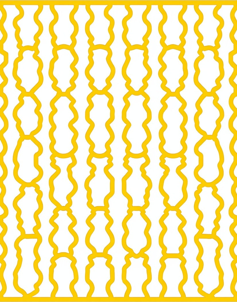 Golden Chain Link Vertical Stripe Rug
