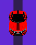 Bold Red Sports Car Stripes Rug