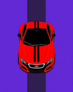 Bold Red Sports Car Stripes Rug
