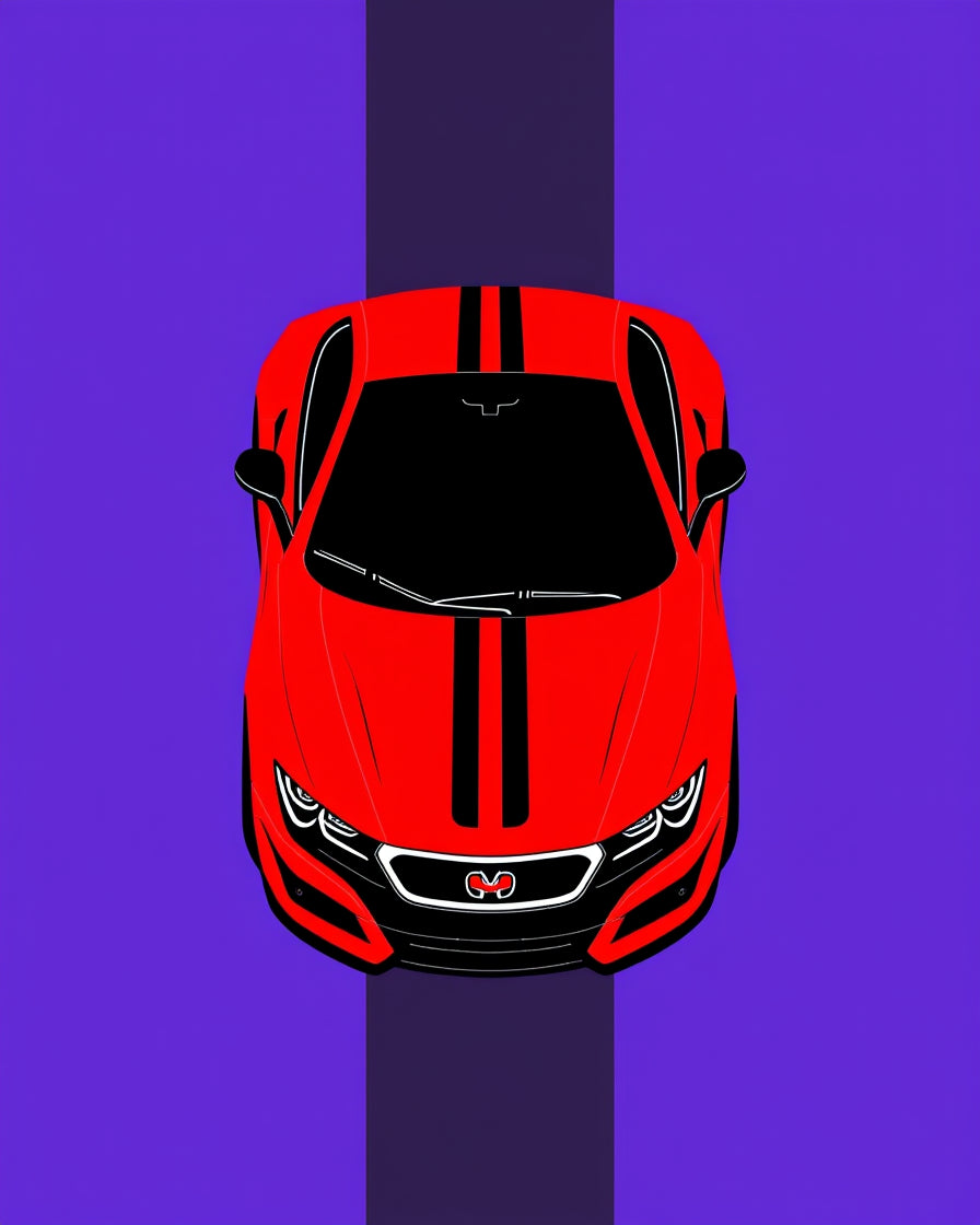 Bold Red Sports Car Stripes Rug