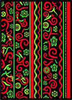 Bold Red Neon Swirls Black Rug