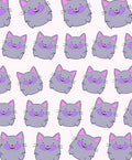 Cute Gray Kitty Face Repeat Rug