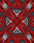 Bold Red Abstract Organic Symmetry Rug