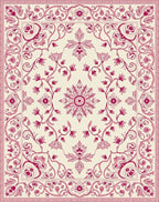 Vibrant Crimson Garden Vine Tapestry Rug