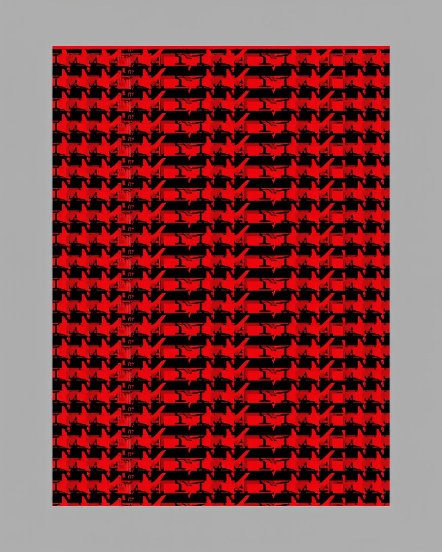 Bold Red Houndstooth Geometric Rug