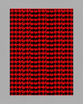 Bold Red Houndstooth Geometric Rug