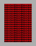 Bold Red Houndstooth Geometric Rug