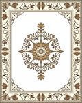 Ornate Golden Brown Floral Medallion Rug