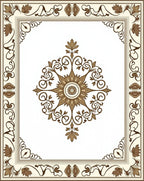 Ornate Golden Brown Floral Medallion Rug