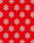 Red White Snowflake Holiday Garland Rug