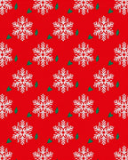 Red White Snowflake Holiday Garland Rug