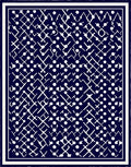 Abstract Navy White Geometric Net Rug
