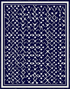 Abstract Navy White Geometric Net Rug