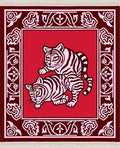 Crimson Tigers in Ornate Border Rug