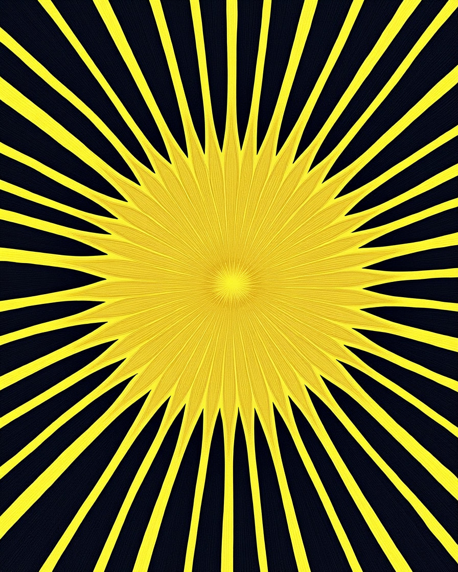 Radiant Yellow Sunburst Rays Rug