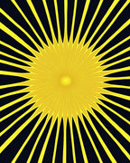 Radiant Yellow Sunburst Rays Rug