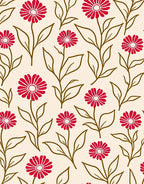 Red Daisy Botanical Garden Rug