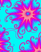 Vibrant Magenta Floral Swoop Rug