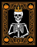 Royal Skeleton Pumpkin Frame Art Rug