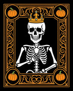 Royal Skeleton Pumpkin Frame Art Rug