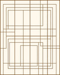 Cream Brown Geometric Overlay Rug