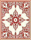 Ornate Red Bloom Square Rug