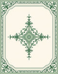 Elegant Emerald Scrollwork Frame Medallion Rug