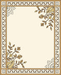 Cream and Gold Leaf Border Rug